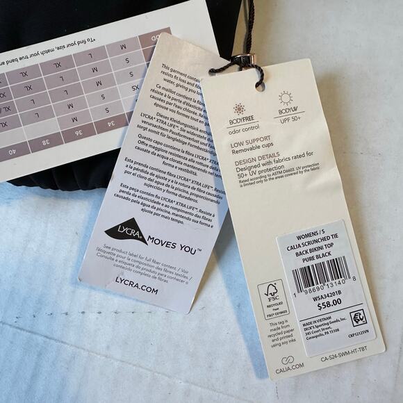 NEW Calia Underwire Black Bikini Bathing Suit Top Sz Small - Picture 4 of 6